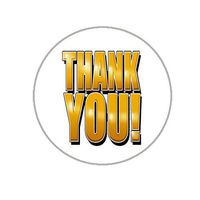 Thank You Envelope Seals - 1.2" Thank You Stickers - 144 Stickers (Gold Thank You)