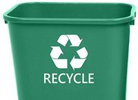 Recycle Sign Symbol Trash Basket Can REMOVABLE Vinyl Decal Sticker For Laptop Tablet Helmet Windows Wall Decor Car Truck Motorcycle - Size (07 Inch / 18 Cm Tall) - Color (Matte Black)