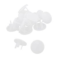 uxcell Household Plastic Anti Dust 3 Terminal Flat Outlet Socket Cover Protector White 20pcs