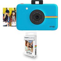 Polaroid Snap Instant Digital Camera (Blue) with Polaroid 2x3ʺ Premium ZINK Zero Photo Paper 50-Pack