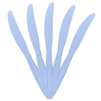 JAM PAPER Big Party Pack of Premium Plastic Knives - Baby Blue - 100 Disposable Knives/Box