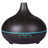 400ML Essential Oil Diffuser Ultrasonic Aromatherapy Oil Diffuser with Adjustable Mist Mode Waterless Auto Shut Off Humidifier and 7 Color Changing LED Lights for Home Office Aroma (Dark Wood)
