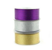 Christmas Gift Wrapping Ribbon (Nylon Taffeta, 1-1/2-inch x 25-Yard, Gold)