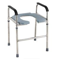 Zhong Stainless Steel Toilet Seat for The Elderly, Toilet Seat, Free Holder, Stainless Steel Toilet Seat, Non-Slip Reinforcement, 47-57 cm