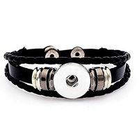 DIY 1pcs Handmade Leather bracelet For Noosa snaps chunk button A092 Cute Stylish Charm Trendy Bracelets Bracelet Jewerly Bangle Accessory Accessories Good