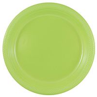 JAM PAPER Round Plastic Party Plates - Large - 10 1/4 inch - Lime Green - 20/Pack