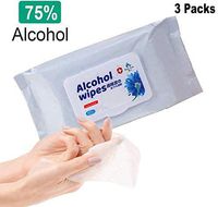 Alcohol Detergent Wipes (3 Packs,150Wipes),75% Soft Alcohol Wipes,Large Wet Wipes(8"x6") for All-Purpose Cleaning