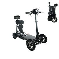 Foldable Lightweight Li-on Battery Power Mobility Scooters Easy Travel Electric Wheelchair Multi Terrain Scooter for Adults with Child Seat (Black)