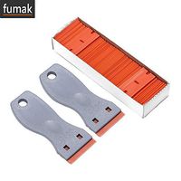 Squeegee - 100pcs Plastic Razor Blades 1.5 inch Double Edged Old Glue Sticker Squeegee Window Glass Scraper Car Wrapping Tools