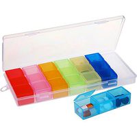 MXY Pill Case 7 Days Weekly Medicine Box Travel Pills Holder Organizer Medication Capsule Tablet Box Daily 3 Times a Day Morning Noon Night Container Large Colorful Detachable Dispenser 21 Compartment