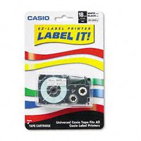 Casio Tape Cassette for KL Label Makers CARTRIDGE,TAPE,18MM,BK/WE (Pack of4)