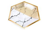 Thick Paper Plates Set - 50 Golden Disposable Plates for Food Serving Made from 350 gsm Ivory Paper - 7 inches - Suitable for Parties, Weddings, Events