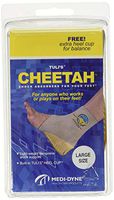 Tuli's Cheetah Heel Cup with Compression Ankle Support Sleeve, Foot Protection for Gymnasts and Dancers, Lightweight, Fitted Large, Single