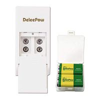 Deleepow 2-Pack 9V Batteries Lithium Rechargeable Batteries 600mAh, 1200 Cycles with 2 Bay 9V Smart Fast Battery Charger