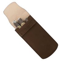 Tampa Fuego Cigar Case Brown Smooth Genuine Leather with Tab Made in USA
