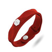 Power Ionics Men Ions Germanium Sport Bracelet Women Energy Wristband Bracelet Prism Series Unisex with Titanium Steel Accessories (Red)