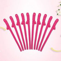 wsloftyGYd-10Pcs/Set Penis Drinking Straws Hens Night Bachelorette Party Favors Decors - Rose