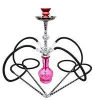 New 4 hose 20" Pink Hookah shisha nargila bar narguile nargile glass Vase pipe
