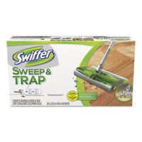 -- Sweep & Trap System, 10" x 8" Head, 46" Handle, Green/Silver