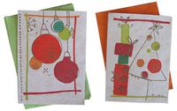 Christmas Holiday Tree and Ornament Cards Set of 6