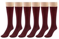 Silky Toes Women's Diabetic 6Pk Premium Soft Non-Binding Cotton Dress Sock (9-11, Burgundy - 6 Pairs)