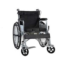 wheelchair Multifunction Extra-Wide, Portable Folding Trolley,Front and Rear 4 Brake Design,with Potty, Suitable for The Elderly and Disabled