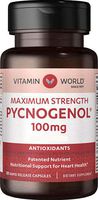 Vitamin World Pycnogenol 100 mg 30 Capsules, French Maritime Pine Bark Extract, Antioxidant, Rapid-Release, Gluten Free