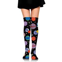 Mystic Space Planets Womens Funny Knee High Compression Socks Sports Running Socks