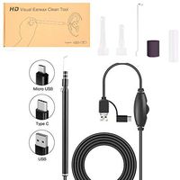 USB Otoscope, 720HD Visual Earwax Cleaner Digital Ear Endoscope Ear Inspection Camera with 6 Adjustable LED Lights for USB-C & Micro USB Android Smartphone Tablet, Windows & MacBook OS Computer