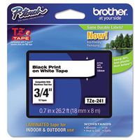 3 Pack TZe Standard Adhesive Laminated Labeling Tape, 3/4w, Black on White by BROTHER INTL. CORP. (Catalog Category: Labels, Label Makers, Tags & Stamps / Label Makers / Tapes, Labels, Ribbons")