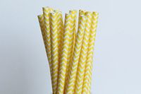 Yellow Chevron Paper Straws (25)