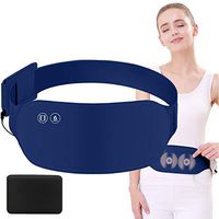 MOREHM Portable Heating Pad for Cramps, Far Infrared Electric USB Massage Warming Belt for Lower Back, Stomach, Waist, Abdomen, Neck, Shoulders, Menstrual Period Pain Relief (Navy Blue-with Battery)