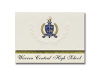 Signature Announcements Warren Central High School (Indianapolis, IN) Graduation Announcements, Presidential style, Basic package of 25 with Gold & Blue Metallic Foil seal