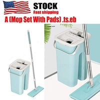 TSSPLUS Squeeze Mop and Bucket Hand Free Flat Floor Self Cleaning Microfiber Mop Pad