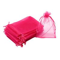 Dealglad 100pcs Drawstring Organza Jewelry Candy Pouch Party Wedding Favor Gift Bags (6x8, Rose)
