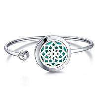 Mesinya Men Women Girl Boy's Gift 316L Stainless Steel Adjustable Aromatherapy Essential Oil Diffuser Bracelet Locket Bangle (Sunflower 1'')