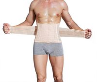 Flyusa Waist Trimmer Belt,Tummy Fat Slimming Body Shaper Sports Belt, with Lumbar Lower Back Tranier Support,Tummy Waist Trainer Weight Loss Exercise Belt for Men,Nude,Size L:Length 39.37"