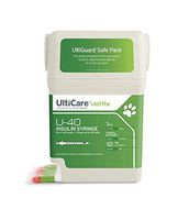 UltiCare VetRx U-40 UltiGuard Safe Pack Pet Insulin Syringes 1cc, 29G x 1/2", 100ct