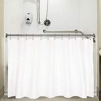N&Y HOME Caregiver Attendant 36 inches Height Weighted Fabric Shower Curtain Machine Washable,Water Repellent Bathroom Curtains with Grommets, White, 72x36 inch