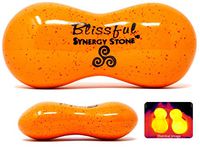 Blissful (Citrus)(Single) Synergy Stone - Contoured Hot Stone Massage Tool - Relaxing and Therapeutic for Neck, Back, Legs, Feet - Ultra-Smooth for Massage on Skin with Oil or Over Clothes