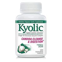 Kyolic Aged Garlic Extract Formula 102, Candida Cleanse and Digestion, 100 Vegetarian Capsules