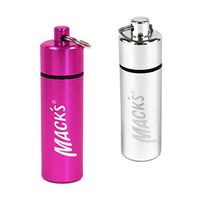 Mack’s Keychain Carrying Case, Aluminum, Waterproof Ear Plugs Holder – 2 Pack (Silver and Pink)