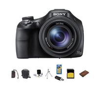 Sony Cyber-Shot DSC-HX400 Digital Camera, 20.4MP, 50x Optical Zoom, Bundle with 32GB Class 10 SDHC Card, Holster Case, Spare Battery, Cleaning Kit, SD Card Reader, Table Top Tripod, Screen Protector