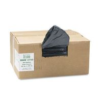 Rcycld Can Liner, 1.25mil, 56 Gal, 43"x48", 100/CT, BK, Sold as 1 Carton