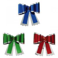 Christmas Metallic Butterfly Knot Pull Bows - 6 Bows, 3-1/2" Come in red, Green & Blue with Silver
