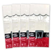 Santa Claus Christmas Treat Bags - Cello Cellophane Candy Bags with Ties for Party Favor or Prizes - 20 Piece Set