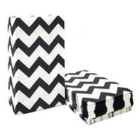 Chevron Paper Bags Black and White Party Bags for Favors Supplies by ADIDO EVA (50 PCS 5.1 x 3.1 x 9.4 in)