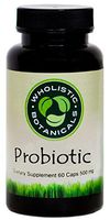 Wholistic Botanicals Probiotic Caps — Wildcrafted Probiotics for Women and Men — Dietary Supplement for Diet and Weight Loss, Digestive Health, Immune System Booster — Healthy Bacteria — 60 ct