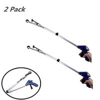 2 Pack Foldable Trash Picker, 32 inch Lightweight Aluminum Clean Tool Grabber for Pregnant Elder Disabled Garden Pool Reaching Assistant Litter Nabber Pick Up Arm Extension Reacher