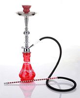 1 hose 21" Jaffa Red Hookah Shisha Nargila water glass vase pipes smoke sale
